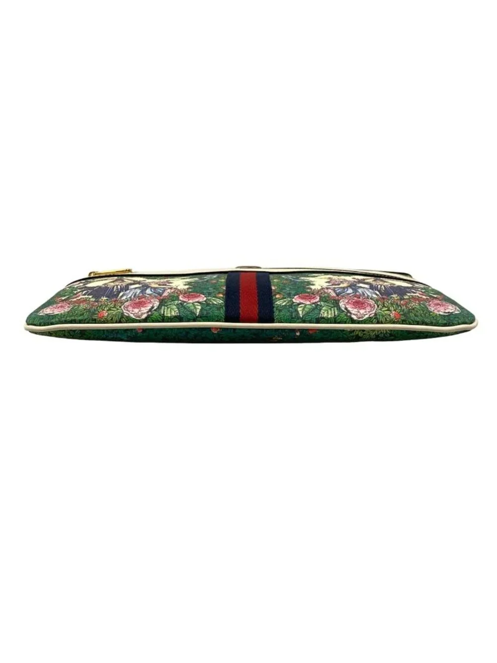 Gucci Clutch Ophidia Yuko Higuchi Green Ivory Multi Leather